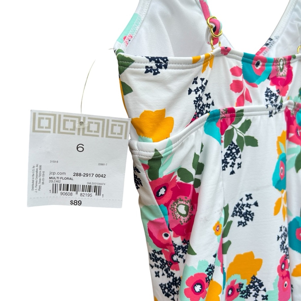 Liz Claiborne - Floral Multicolor One Piece Swim - Size 6 - Picture 5 of 10